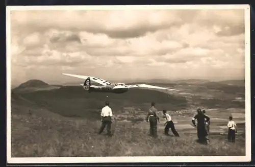 AK Wasserkuppe, der deutsche Segelflug, Start Doppelsitzer Kranich