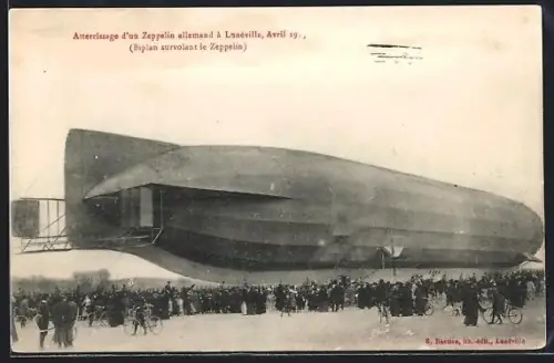 AK Lunéville, Atterissage d`un Zeppelin allemand à Luneville 1913
