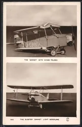 AK The Gloster Gannet light aeroplane, the Gannet with wings folded, Flugzeug