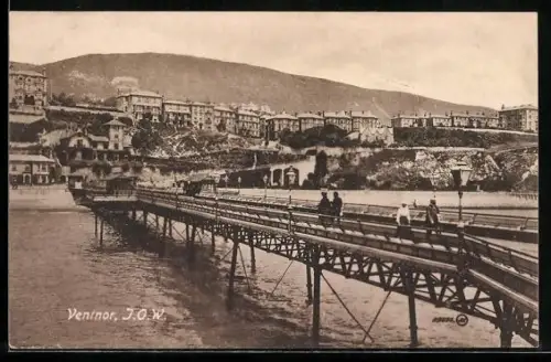 AK Ventnor, Panorama mit Brücke