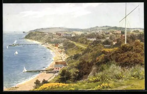 Künstler-AK Totland Bay, Panorama