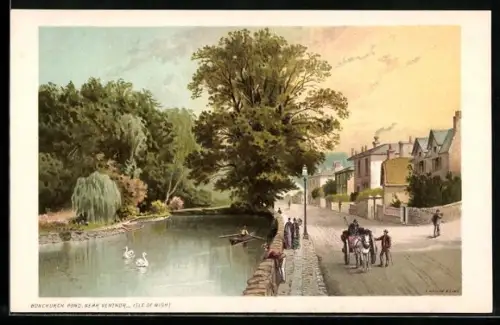 Künstler-AK Ventnor, Bonchurch Pond