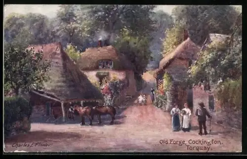 Künstler-AK Cockington /Torquay, Old Forge