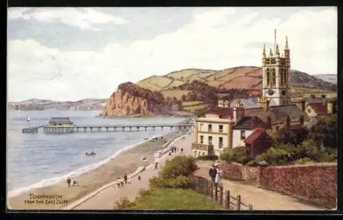 Künstler-AK Teignmouth, Teignmouth from the East Cliff