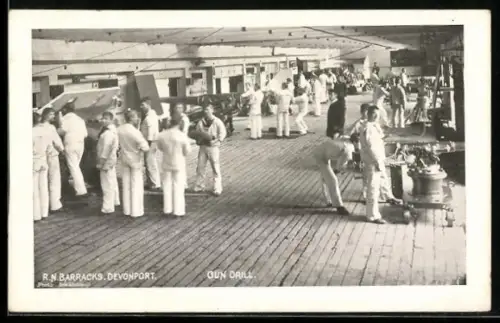 AK Devonport, R.N. Barracks during a gun drill