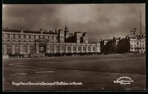 AK Devonport, Royal Naval Barracks, Battalion on parade