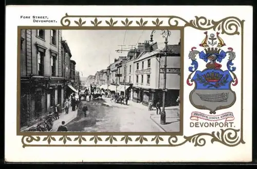 AK Devonport, Fore Street with Coat of Arms