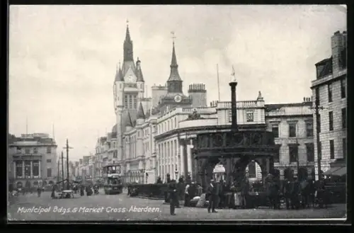 AK Aberdeen, Municipal Buildings & Market Cross with bus