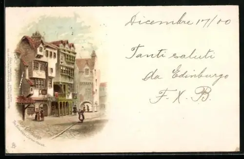 Lithographie Edinburgh, The Bow-Head Corner House