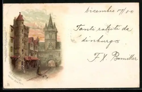 Lithographie Edinburgh, Nether Bow Port