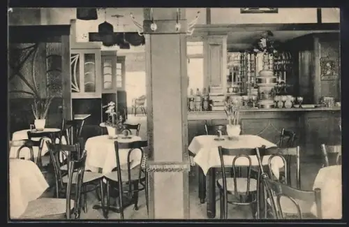 AK Siegen, Innenraum des Gasthofs J. Kaufmann