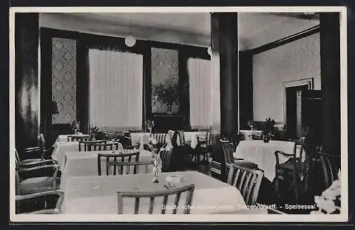 AK Siegen /Westfl., Hotel Kaisergarten, Speisesaal