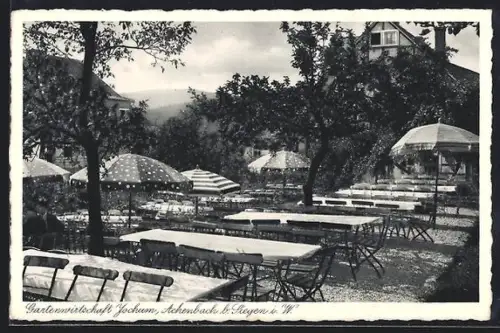 AK Siegen i. W., Gartenwirtschaft Jochum, Gästebereich