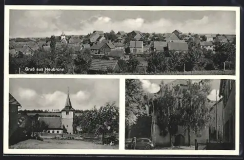 AK Neubronn / Aalen, Totalansicht und Ortspartie mit Kirche