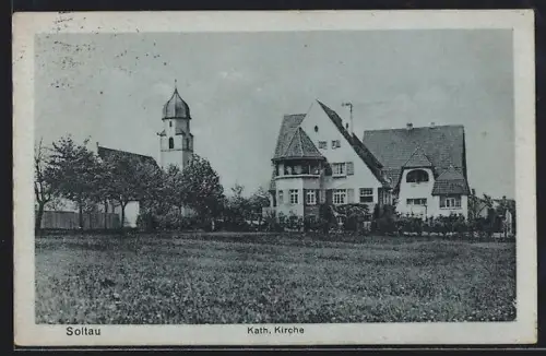 AK Soltau, Katholische Kirche mit Grünanlagen