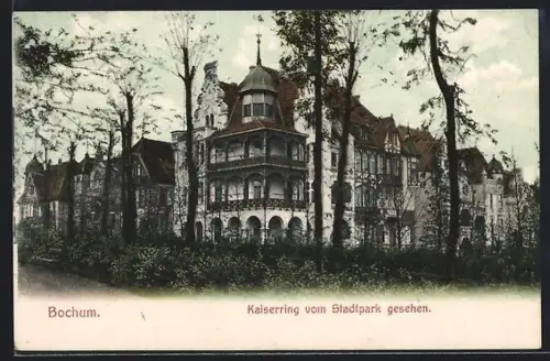 AK Bochum, Kaiserring vom Stadtpark aus gesehen