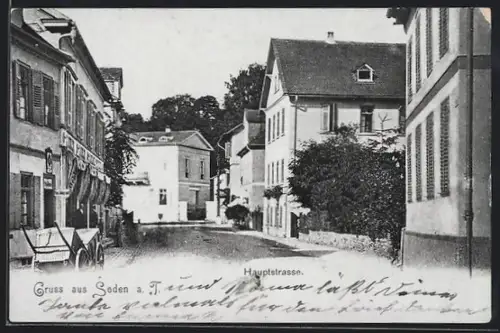 AK Soden / Taunus, Partie an der Hauptstrasse