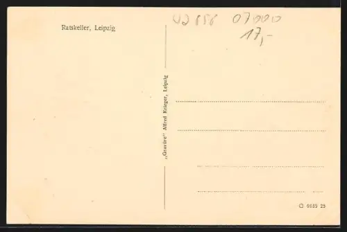 AK Leipzig, Ratskeller im Neuen Rathaus, Schankkeller