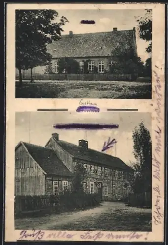 AK Grethem, Gasthaus mit Gartenanlagen