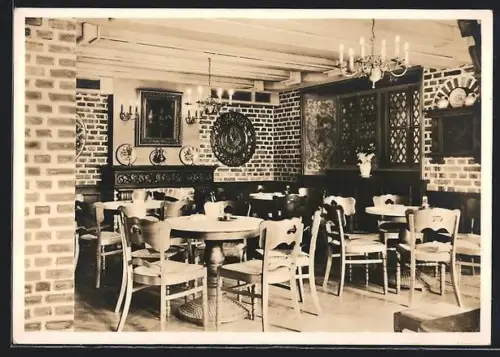 AK Siegen i. W., Gasthaus Laterne, Gästebereich im Inneren