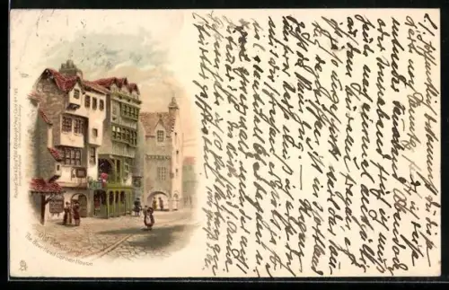 Lithographie Edinburgh, The Bow-Head Corner House