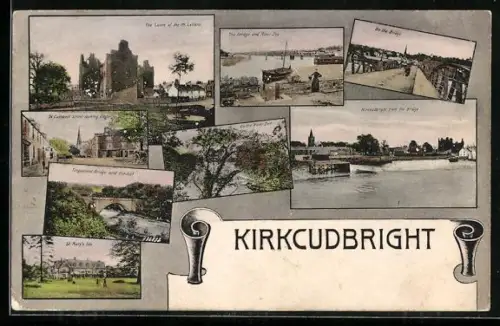 AK Kirkcudbright, The Bridge and River Dee, Castle of the Mc Lellans