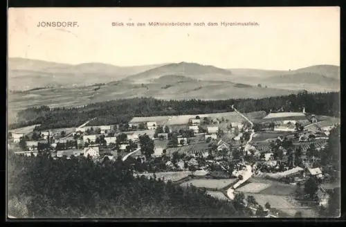 AK Jonsdorf, Blick von den Mühlsteinbrüchen nach dem Hyronymusstein