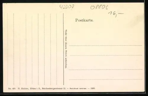 AK Oybin, Kirchhof mit Ruine