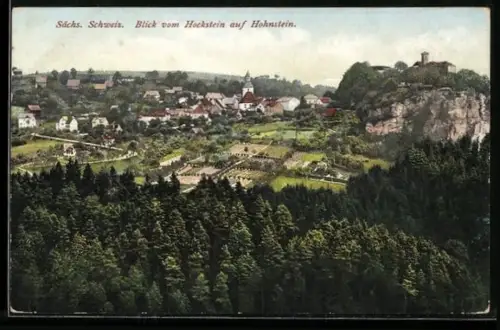 AK Hohnstein /Sächs. Schweiz, Blick vom Hockstein