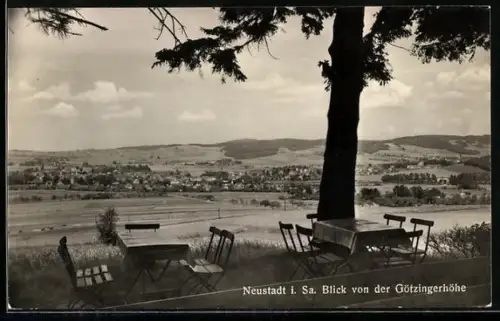 AK Neustadt i. Sa., Blick von der Götzingerhöhe