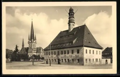 AK Neustadt i. Sa., Rathaus, Jakobikirche