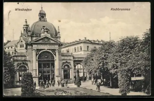 AK Wiesbaden, Partie am Kochbrunnen