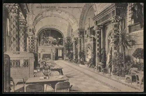 AK Wiesbaden, Kurhaus, Im Muschelsaal