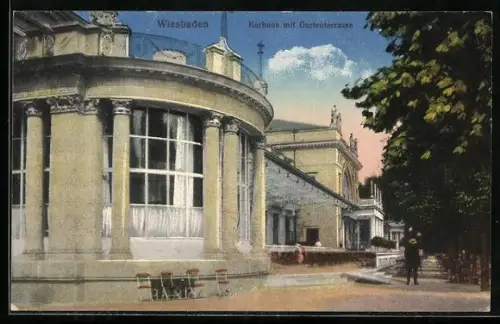 AK Wiesbaden, Kurhaus mit Gartenterrasse