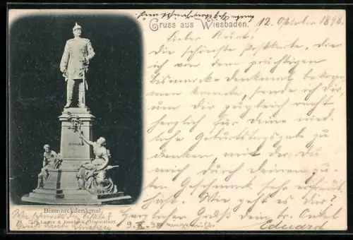 AK Wiesbaden, Das Bismarckdenkmal