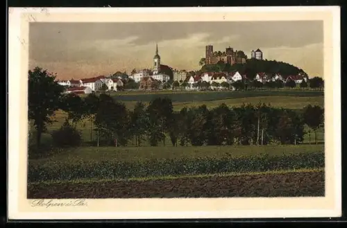 AK Stolpen i. Sa., Ortsansicht mit Kirche