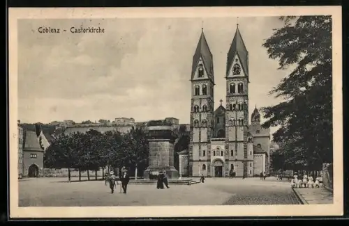 AK Koblenz, Blick zur Castorkirche