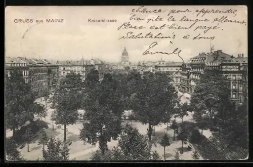 AK Mainz, Blick in die Kaiserstrasse