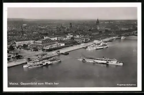 AK Mainz, Ansicht vom Rhein her