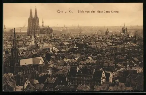 AK Köln-Neustadt, Blick von der Herz Jesu-Kirche