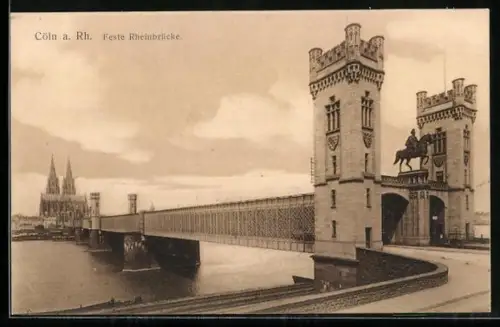 AK Cöln a. Rh., Feste Rheinbrücke