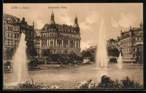 AK Köln-Neustadt, Deutscher Ring, Springbrunnen