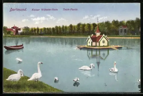 AK Dortmund, Kaiser-Wilhelm-Hain, Teich-Partie