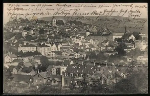 AK Siegen, Totalsansicht mit Kirche und markanten Gebäuden