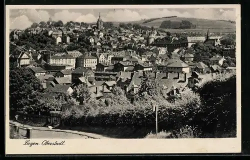 AK Siegen, Oberstadt aus der Vogelschau