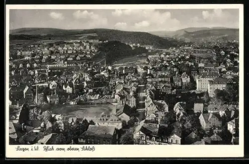 AK Siegen i. W., Stadtblick vom oberen Schloss