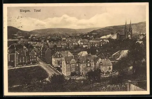 AK Siegen, Totalansicht aus der Vogelschau