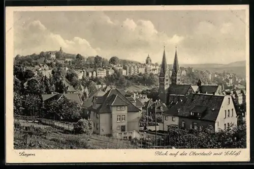 AK Siegen, Blick auf die Oberstadt mit Schloss