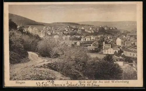 AK Siegen, Blick auf die Au und Wellersberg