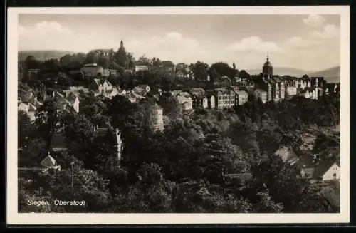 AK Siegen, Oberstadt, Ansicht aus der Vogelschau